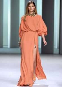 Peach dress terracotta beige