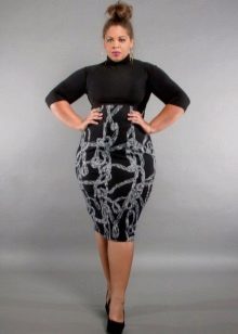 Fitted dress with a high waist for obese women