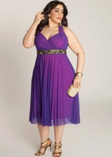 High-waisted evening gown for full