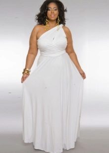 Dress with a high waist in the Greek style for full