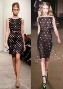 Dress of chocolate color with white