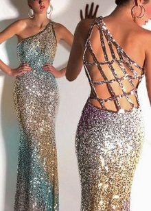 Disco dress with open back and straps
