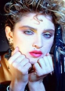 Disco make-up with purple shadows