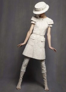 White tweed dress