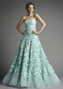 mint dress with a multi-layer skirt