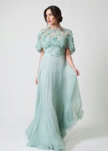 Mint dress with short sleeves