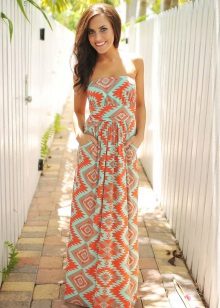 Turquoise orange dress