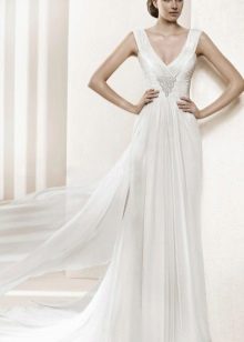 White Greek Dress with Drapery