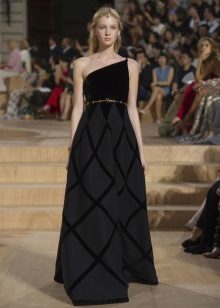 Fluffy dress on one shoulder