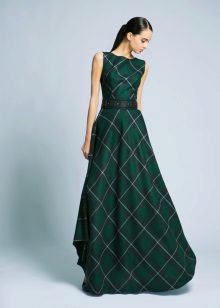 Knitted dress in a checkered floor