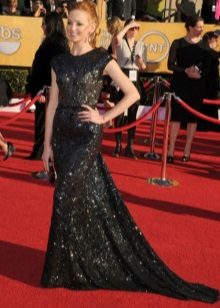 Black as long as possible dress with sequins