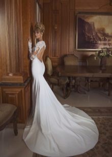 White wedding dress with open back