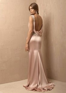 Silk dress with open back