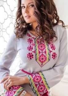 Dress in Russian style with merezhka