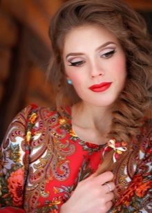 Makeup for a dress in the Russian style