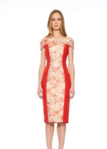 Pink dress with a red insert