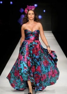 Silk dress for full with print