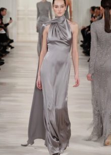 Gray silk dress with American armhole