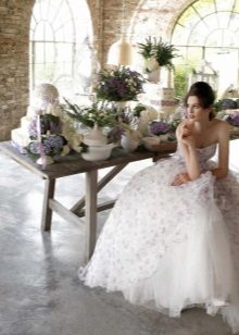 Beautiful wedding dress with floral print