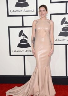 Dress in the style of nude to the floor