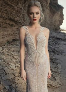 Nude dress with lace