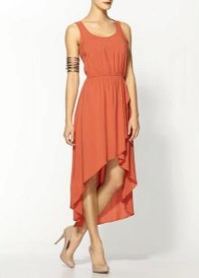 Terracotta Asymmetrical Midi Dress