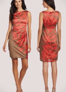 Terracotta dress in combination with brown shades