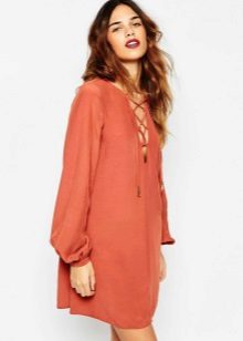 Lipstick to burgundy to terracotta dress