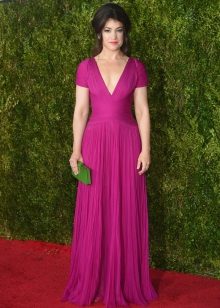 Violet dress with shredding