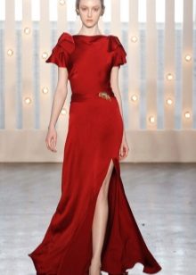 Cherry dress with gray shoes