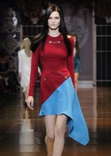 cherry dress with blue insert