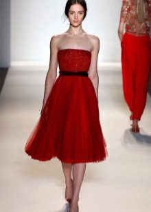 Cherry dress with black belt