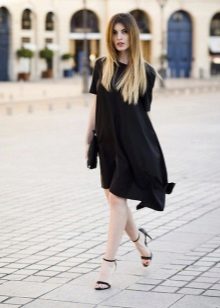 Black Asymmetrical Trapezoid Dress
