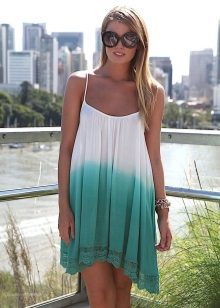 Asymmetrical flared two-tone dress
