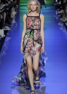 Dress with asymmetrical skirt