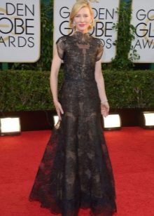 Lace long black and gray dress for women of the color type Summer