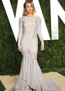 Light gray long dress for women of the color type Summer