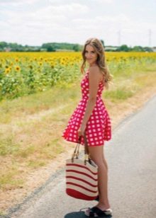 Red dress in white cage