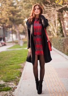 Dress in red and blue check