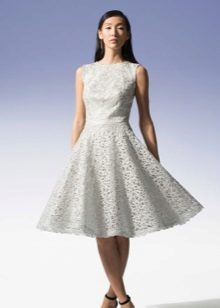 White A-line Lace Dress