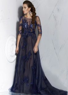 Lace dress with train