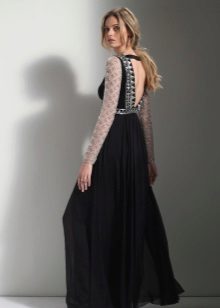Lace dress with open back to the floor