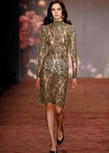 See-through midi lace dress