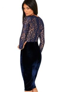 Dress with lace back midi