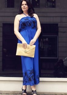 Long blue dress - dress for obese women