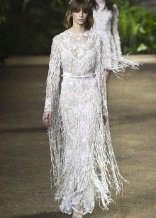 Elie Saab spring-summer 2016 closed dress with fringe