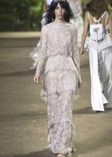 Elie Saab Spring-Summer 2016 Fringed Layered Dress