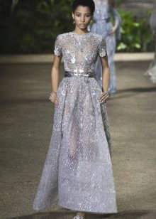 Elie Saab Spring-Summer 2016 Lace Dress with Belt