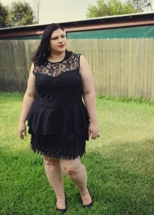 Office dress with guipure inserts for full