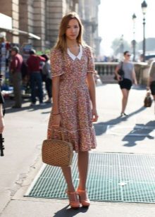 Beige A-line Dress in Small Medium